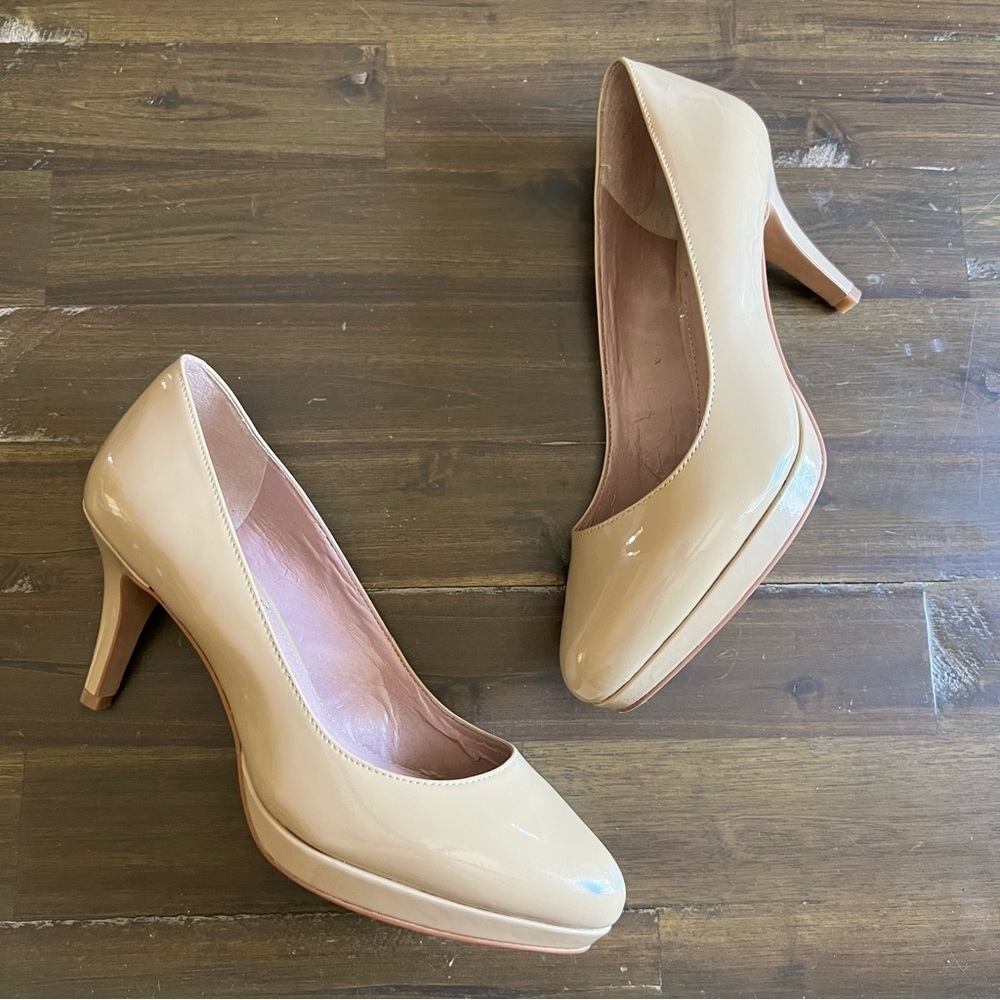 Vince Camuto Desti Patent Platform Nude Heels
